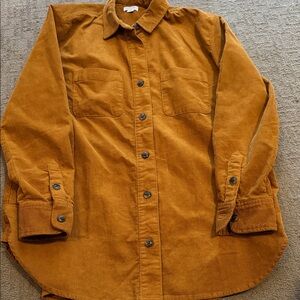 J. Crew Women's Harvest Gold Corduroy Button Down Shirt